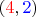 $(\textcolor{red}{4}, \textcolor{blue}{2})$