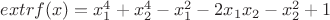 $extr f(x)=x_1^4+x_2^4-x_1^2-2x_1x_2-x_2^2+1$