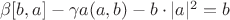 $\beta [b, a] - \gamma a(a,b) - b \cdot |a|^2 = b$