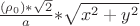 $\frac{(\rho_0)*\sqrt 2}{a}*$\sqrt{x^2+y^2}$
