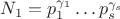 $N_1=p_1^{\gamma_1}\ldots p_s^{\gamma_s}$