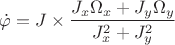 $$
\dot{\varphi} = J \times \frac{J_x \Omega_x + J_y \Omega_y}{J_x^2 + J_y^2}
$$