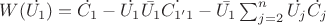 $W(\dot{U_{1}})=\dot{C_{1}}-
\dot{U_{1}}\bar{U_{1}}\dot{C_{1'1}}-\bar{U_{1}}\sum_{j=2}^{n}\dot{U_{j}}\dot{C_{j}}\\ 
$