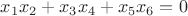 $x_1x_2+x_3x_4+x_5x_6=0$