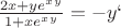 $\frac{2x+ye^x^y}{1+xe^x^y}=-y` $
