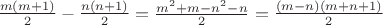 ${m(m+1)\over2}-{n(n+1)\over2}={m^2+m-n^2-n\over2}={(m-n)(m+n+1)\over2}$