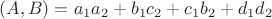 $(A,B)=a_1a_2+b_1c_2+c_1b_2+d_1d_2$