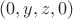 $(0, y, z, 0)$ $(0, y, z, 0)$