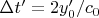 $ \Delta t' = 2 y_0'/c_0 $