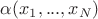 $\alpha(x_1,...,x_N)$