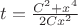 $t = \frac{C^2+x^4}{2Cx^2}$