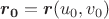 $\boldsymbol{r_0}=\boldsymbol{r}(u_0,v_0)$