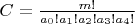 $C = \frac{{m!}}{{a_0 !a_1 !a_2 !a_3 !a_4 !}}$