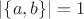 $\lvert\{a,b\}\rvert=1$