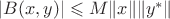 $|B(x,y)|\leqslant M\|x\|\|y^*\|$