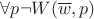 $\forall p \neg W(\overline w,p)$ $\forall p \neg W(\overline w,p)$