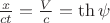 $\frac{x}{ct}=\frac{V}{c}=\th\psi$ $\frac{x}{ct}=\frac{V}{c}=\th\psi$