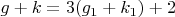 $g+k=3(g_1+k_1)+2$