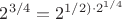 $2^{3/4}=2^{1/2)\cdot 2^{1/4}$