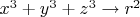 $x^3+y^3+z^3\to r^2$