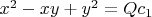 $x^2-xy+y^2=Qc_1$