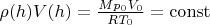 $\rho(h)V(h)=\frac{Mp_0V_0}{RT_0}=\operatorname{const}$