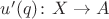 $u'(q)\colon X\to A$