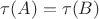 $\tau(A)=\tau(B)$