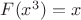 $F(x^3)=x$