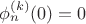 $\phi_n^{(k)}(0)=0$
