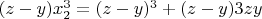 $(z-y)x_2^3=(z-y)^3+(z-y)3zy$