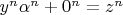 $y^n\alpha^n+0^n=z^n$