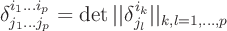 \large$$\delta^{i_1\ldots i_p}_{j_1\ldots j_p}=\det ||\delta^{i_k}_{j_l}||_{k,l=1,\ldots,p}$$