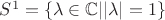 $S^1=\{\lambda\in\mathbb C| |\lambda|=1\}$