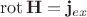 $$
 {\rm rot}\,{\bf H} = {\bf j}_{ex} 
$$