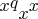 $x\raisebox{\depth}{\(q\)}\raisebox{-\height}{\(x\)}x$