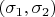 $(\sigma_1, \sigma_2)$
