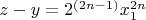 $z-y=2^{(2n-1)}x_1^{2n}$