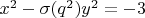 $x^2-\sigma(q^2)y^2=-3$