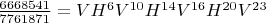 $\frac{6668541}{7761871}=VH^6V^{10}H^{14}V^{16}H^{20}V^{23}$