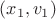 $(x_1, v_1)$