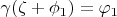 $\gamma(\zeta+\phi_1)=\varphi_1$