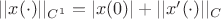 $||x(\cdot)||_{C^1}=|x(0)|+||x'(\cdot)||_C$
