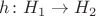 $h \colon H_1 \to H_2$