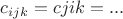 $c_{ijk}=c{jik}=...$
