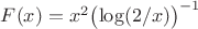 $F(x)=x^2\bigl(\log(2/x)\bigr)^{-1}$