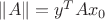 $\|A\|=y^TAx_0$ $\|A\|=y^TAx_0$