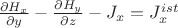 $\frac{\partial H_x}{\partial y}-\frac{\partial H_y}{\partial z}-J_x =J^{ist}_{x} $