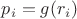 $p_i=g(r_i)$