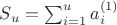 $S_u = \sum_{i=1}^u a^{(1)}_i$